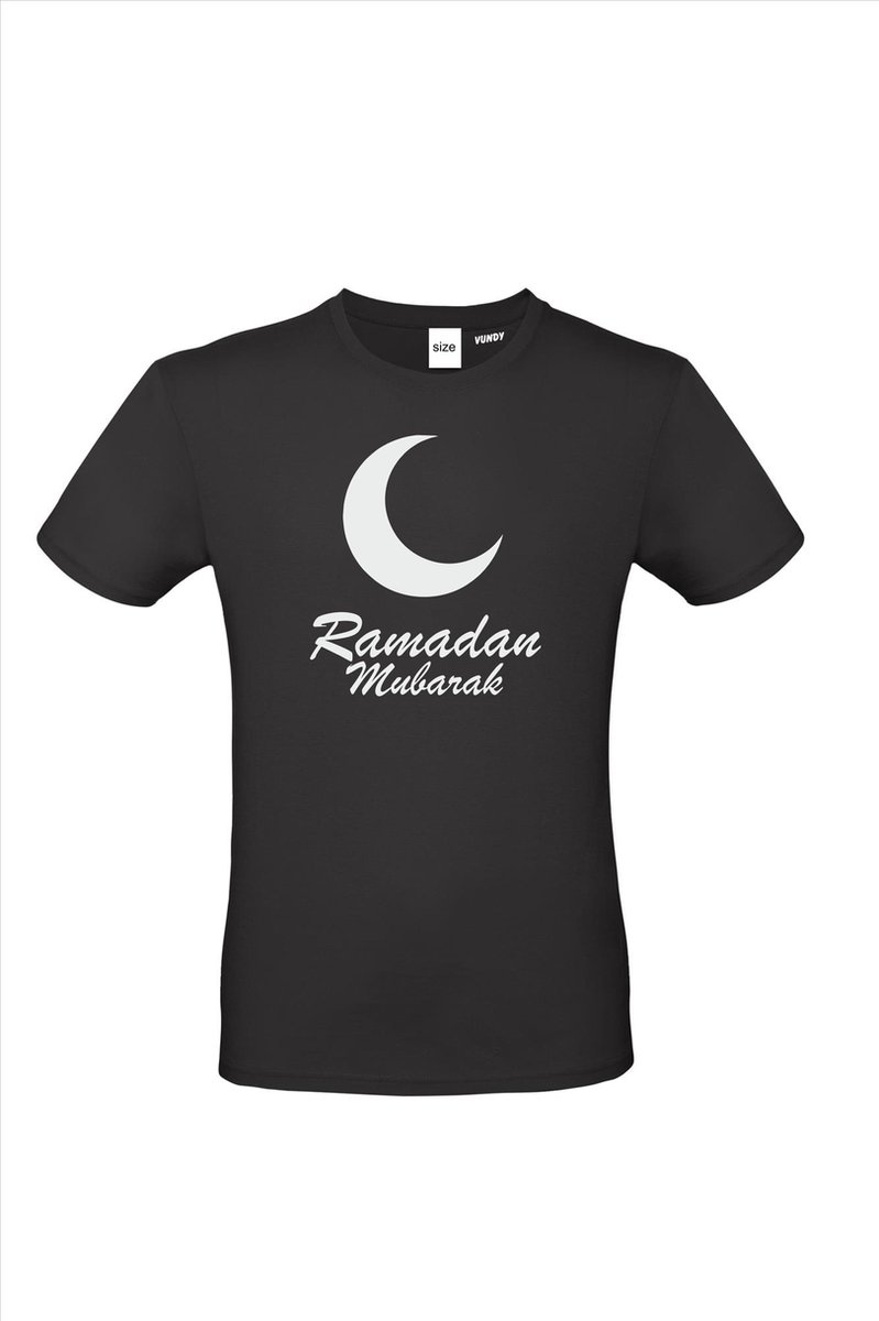 T-shirt Ramadan mubarak | Ramadan decoratie | Islam | Zwart | maat S